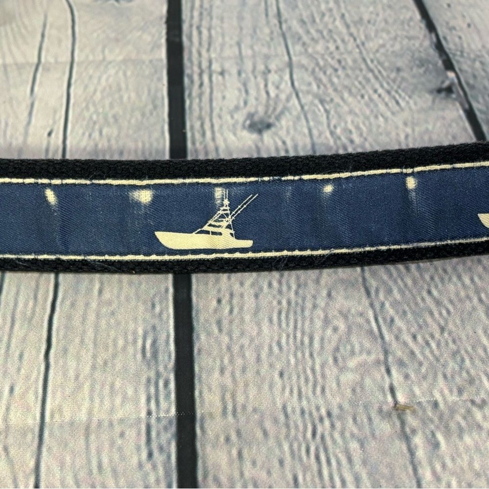 Vineyard Vines Sportfisher Canvas Leather Preppy Nautical Casual Club Belt 34 - Picture 7 of 10